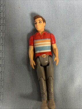Vintage Fisher Price Dad from Loving Family in Red Striped Shirt